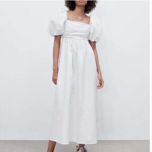 Zara Puff Sleeve Maxi Dress